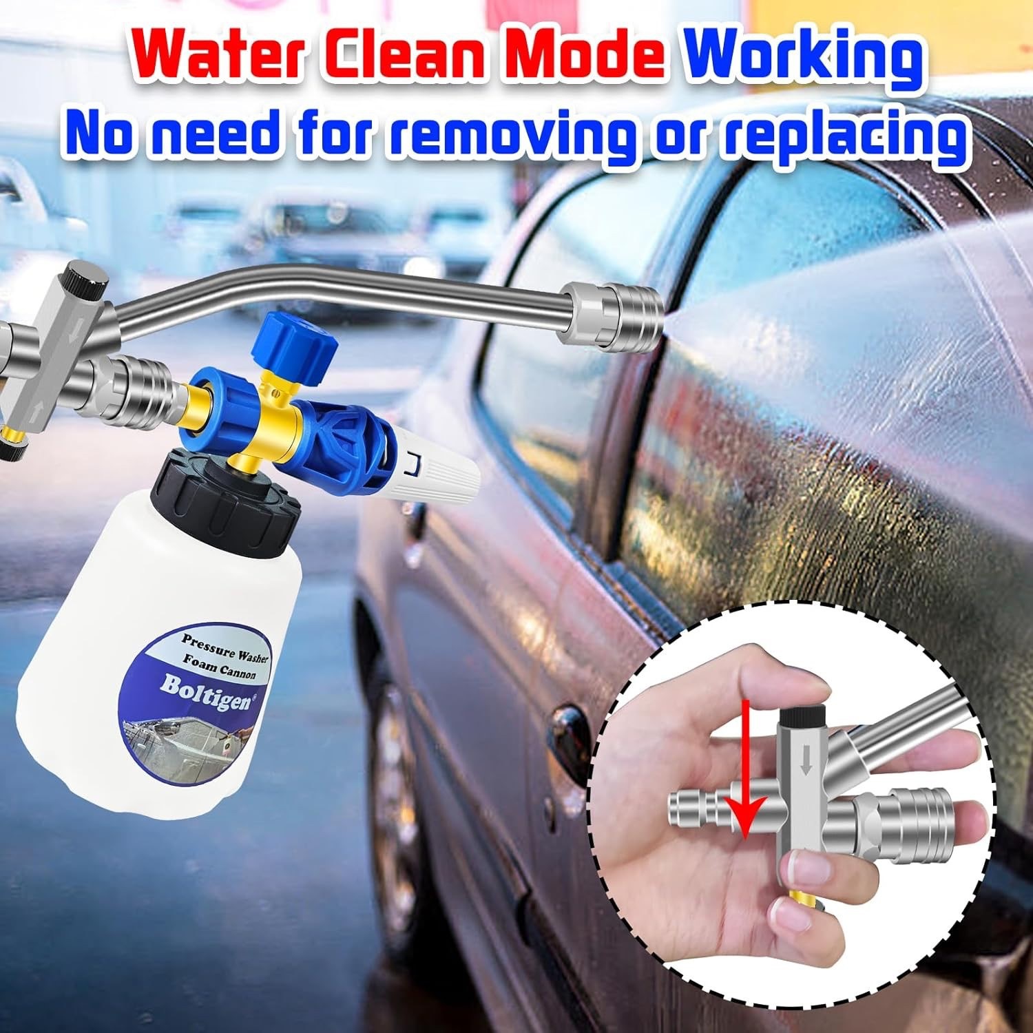 Cross-Border High-Pressure Car Wash Water Gun Set Foam Flushing Two-In-One Nozzle Stainless Steel Combination Head Cleaning Machine