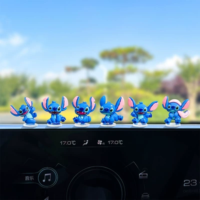 Creative Cute Car Ornaments Cartoon Stitch Car Ornaments Electric Car Center Console Screen Decorations (Car ornaments) - multiple-options-available-see-details-page-6-combinations-of-cute-stitch-free-traceless-stickers