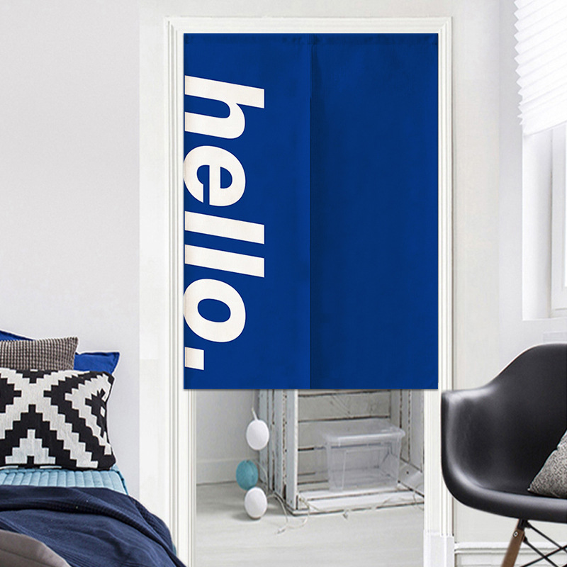 Door curtain partition curtain summer household short curtain kitchen half curtain covering curtain windproof punch-free toilet entrance cloth curtain