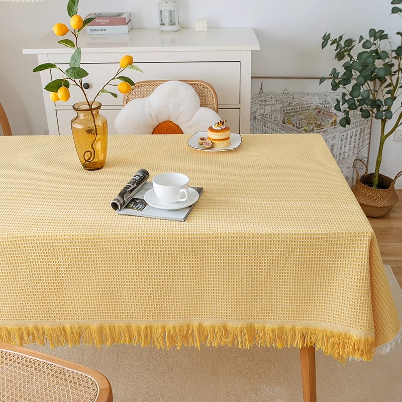 Honeycom-kuning dan putih [meja panjang] / 90*90cm-cocok untuk meja samping tempat tidur/meja bulat persegi kecil