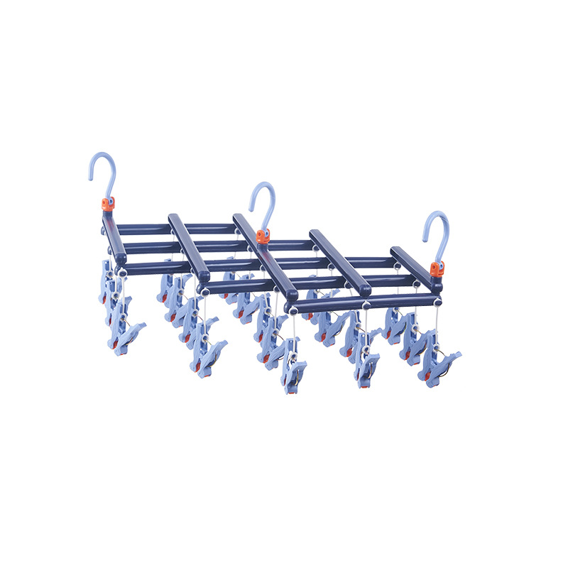 Estante de calcetines plegable percha de ropa interior percha de calcetines de rodillos de cabeza múltiple percha de calcetines retráctil para secar percha de almacenamiento multifuncional