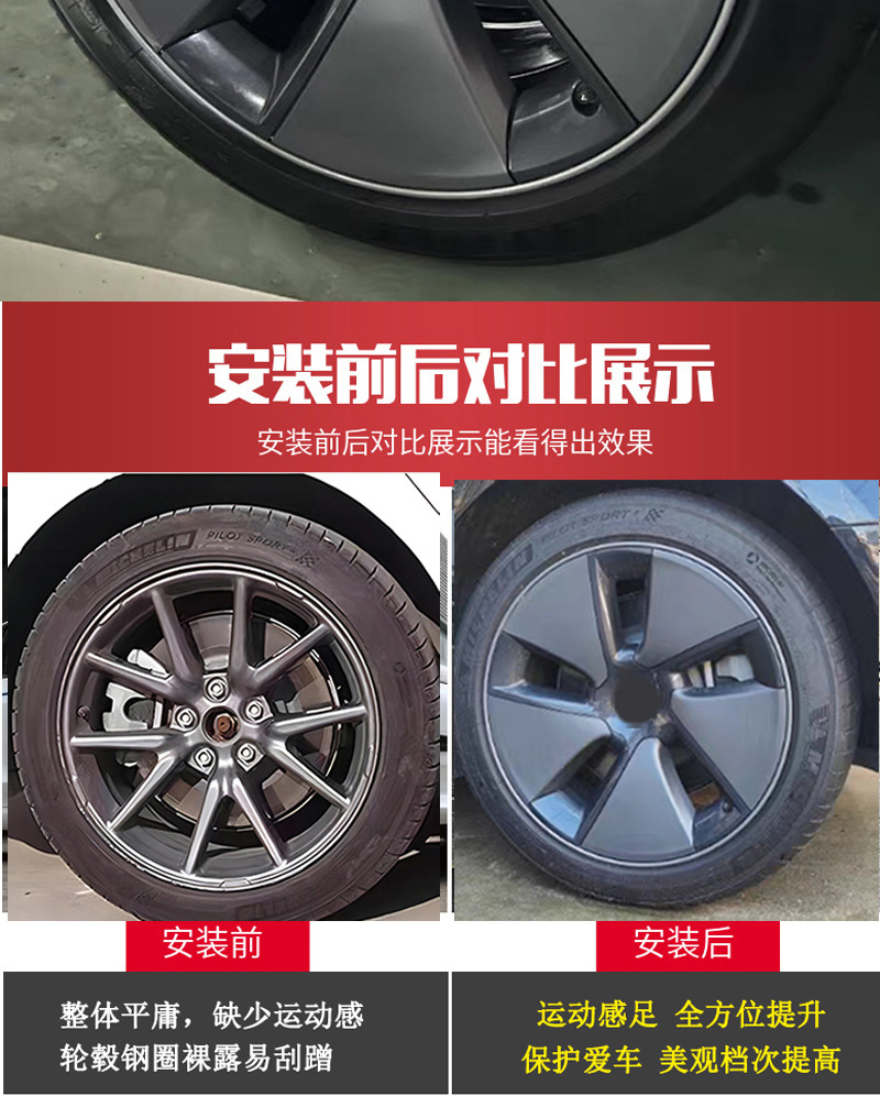 Suitable for 2019-2023 Tesla Model3 auto parts 18-inch hub cover 1044271-00-C