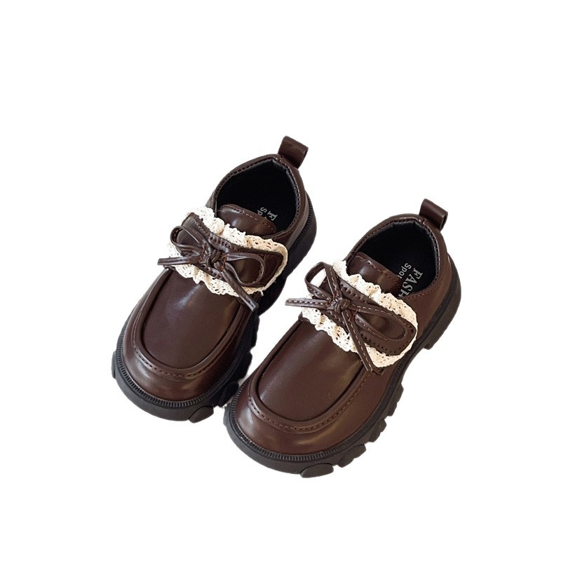 Zapatos de cuero para niñas 2025 otoño nuevo estilo de moda para niños con suela suave zapatos princesa de estilo británico Lefour zapatos para bebés mujeres zapatos