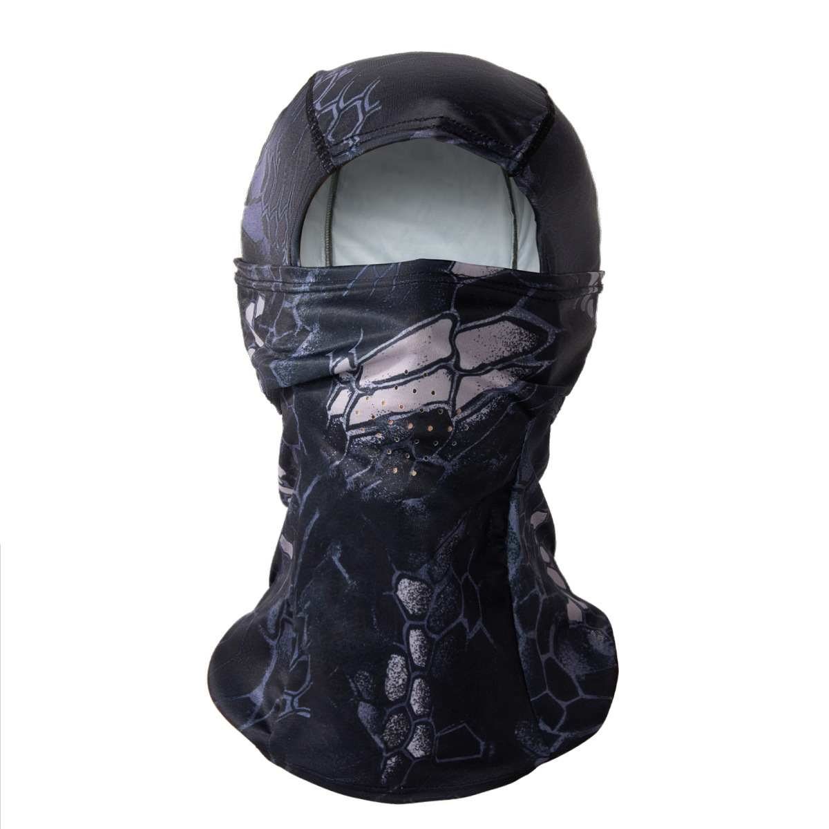 Camuflaje camping al aire libre pesca al aire libre máscara de secado rápido casco de viaje gorro interior orificio fresco y transpirable cubierta de seda de hielo