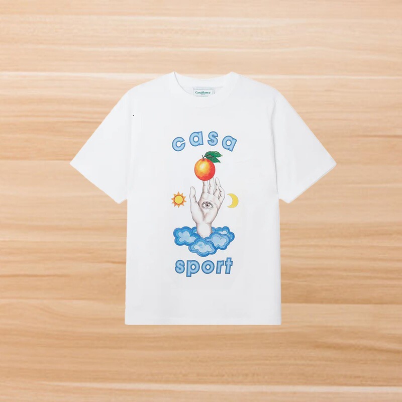 カサブランカ カサブランカ 半袖 ヘビーウェイト 260g アメリカのトレンド ブランド ニッチ ルーズ ハイストリート Tシャツ|undefined