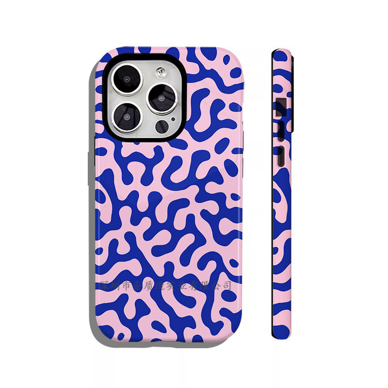 Artistic Irregular Fluid Wave Magnetic Phone Case in Eye-Catching Pink-Blue Dopamine Color for iPhone 15 Artistic Irregular Fluid Wave Magnetic Phone Case in Eye-Catching Pink-Blue Dopamine Color for iPhone 15