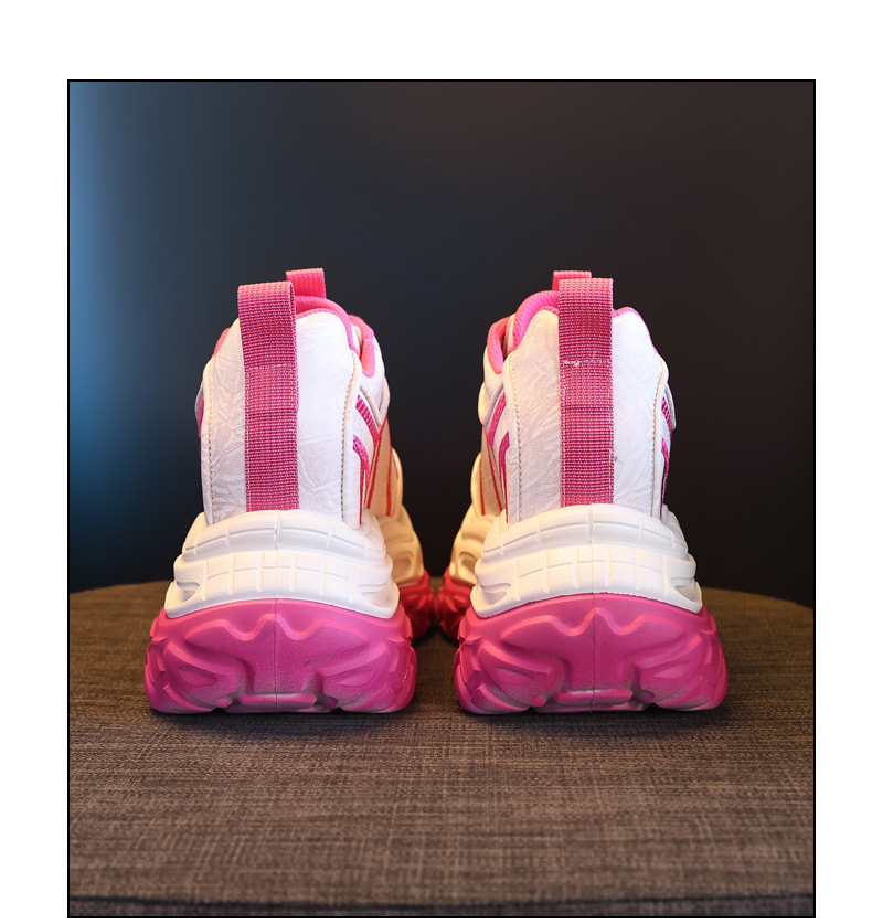 Giày sneaker nữ chunky đế dày tăng chiều cao phong cách thể thao — màu hồng chi tiết 19