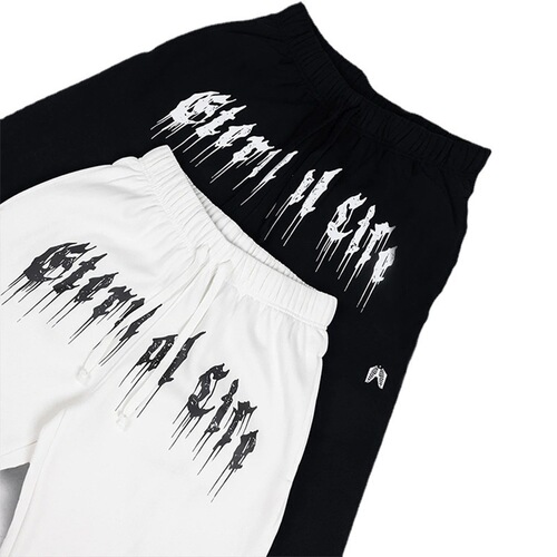 European and American Men's Spring and Autumn Season Sports Leisure Sweatpants Screen Printing Ribbed Ankle Pants Running Fitness Men's Long Pants
