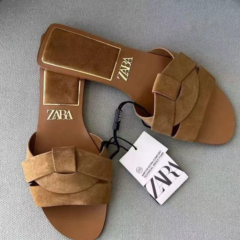 ZA European and American foreign trade new cross flat sandals simple versatile women's slippers