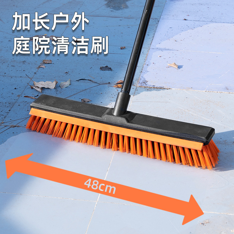 Commercial Hotel Floor Brush Long Handle Hard Bristles Floor Scrubbing Brush Large Bathroom Tile Bathroom Brush Outdoor Cleaning Brush