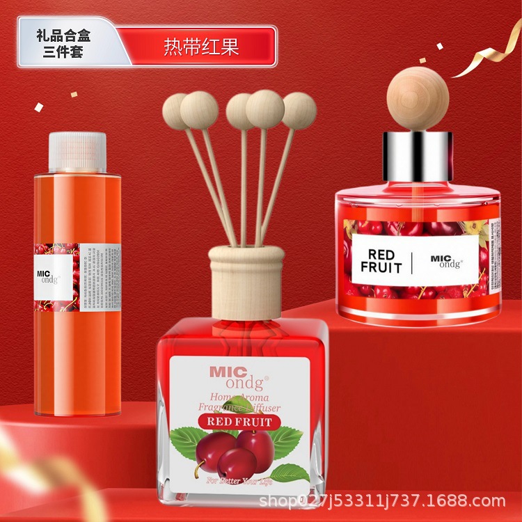 Korean Car Air Freshener Tropical Red Fruit Grape Scent Mic Car Ornament Rattan Air Freshener Perfume Essential Oil Dropshipping