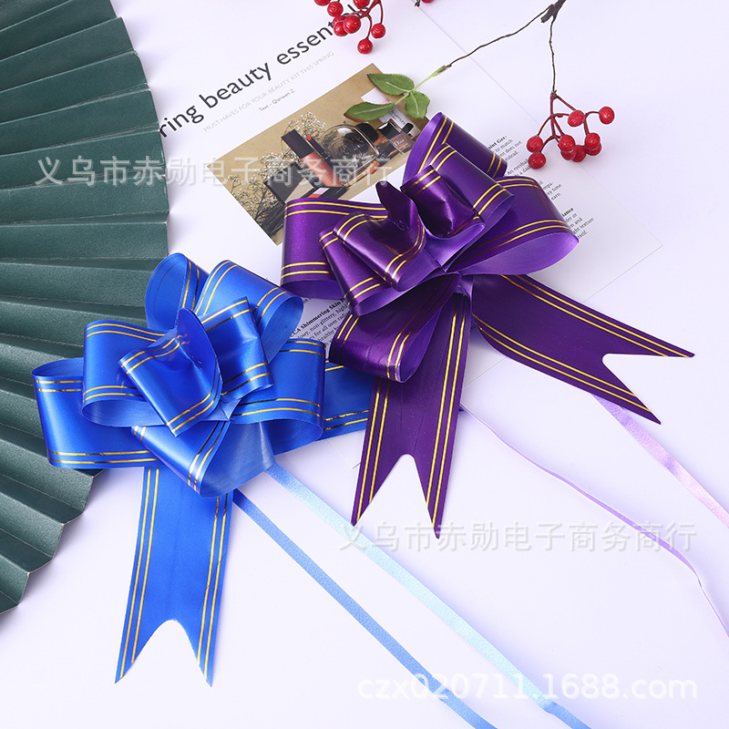 45 hilo de oro mano tire flor tienda maceta decoración regalo embalaje corbata flor boda coche decoración tire flor cinta al por mayor