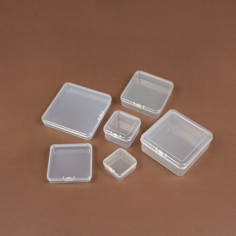 正方形pp塑料盒饰品首饰盒透明耳塞小物料收纳盒文具零件小盒子