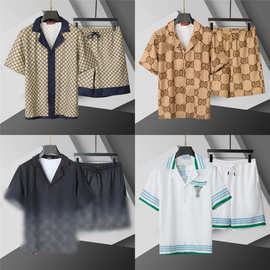 境境夏季欧洲花衬衫短裤套装新款居家服冰丝速干可外穿休闲冰感