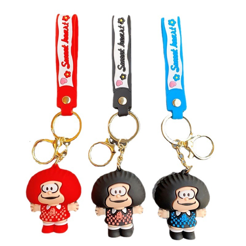 Cabeza de setas dibujos animados lindo mascota llavero exquisita muñeca colgante pareja mochila adornos pequeño regalo