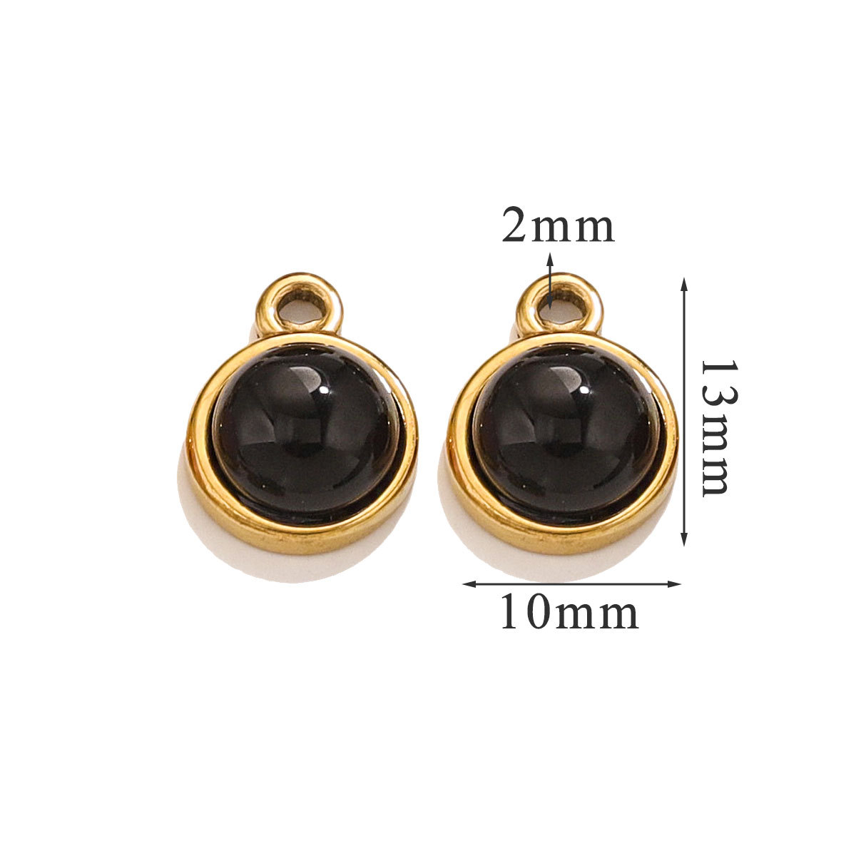 Acero inoxidable redondo adornado colgante de piedra natural DIY pendientes pulseras collares accesorios accesorios colgantes