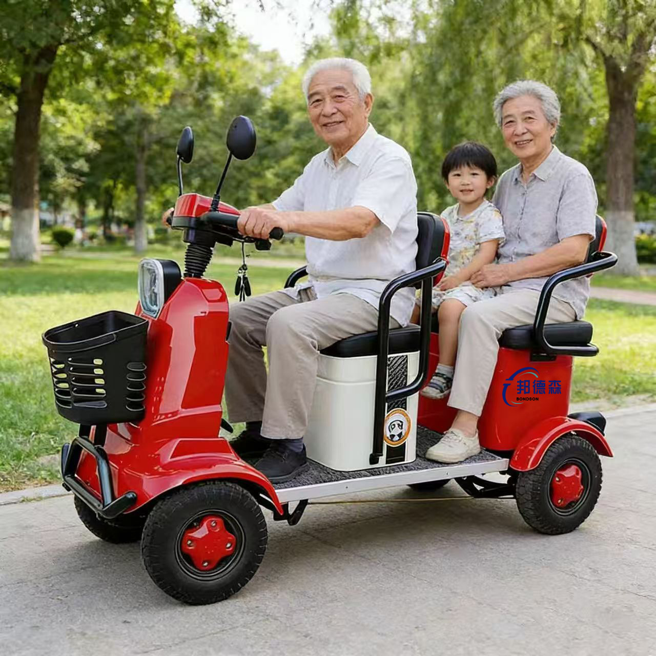 New T90 Smart Brake Scooter, Four-Wheel Electric Vehicle for Home Use, Suitable for Adults and Women to Transport Children