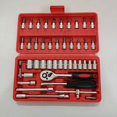 46点セットツールスリーブドライバーレンチラチェットレンチ内六角コンビネーションセットオートバイ修理ツール