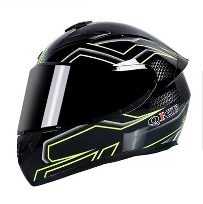 Full-Face Helmet for Men and Women, Motorcycle Safety Supplies - foreign-trade-model-yellow-line-black-mirror-s