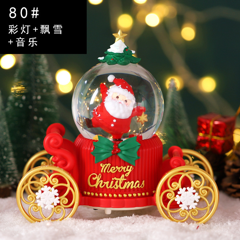 Pequeño libro rojo estilo caliente perro de orejas grandes bola de cristal caja de música nieve brillante niña dormitorio decoración de escritorio regalo