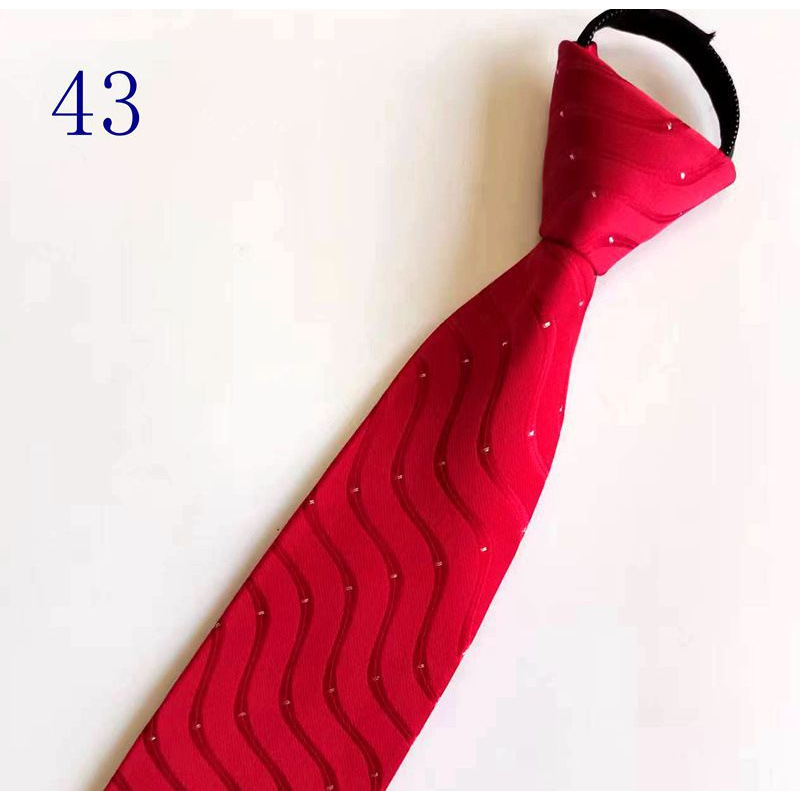 男士拉链新郎结婚红色8cm正装商务黑色免打结懒人易拉得蓝色_