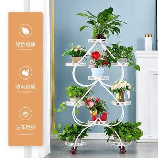 European-Style Flower Stand with Wheels, Floor-Standing Pothos Flower Pot Stand, Living Room Balcony, Large Multi-Layer Indoor Dreamland