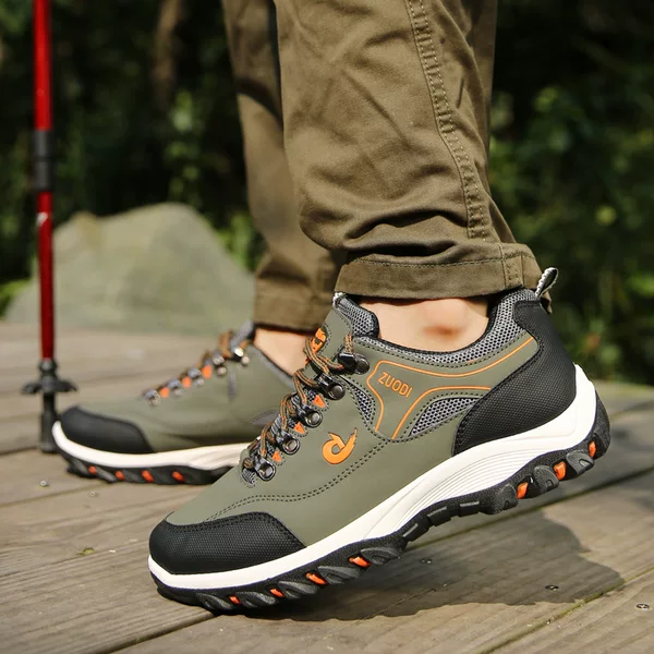 Amazon foreign trade generation Spring and Autumn plus size men's shoes low-top outdoor hiking shoes leather surface sneaker hiking shoes
