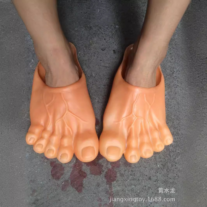 New Halloween cossplay Funny Slippers Snow Monster Foot Masquerade Decoration Barefoot Daxian Props