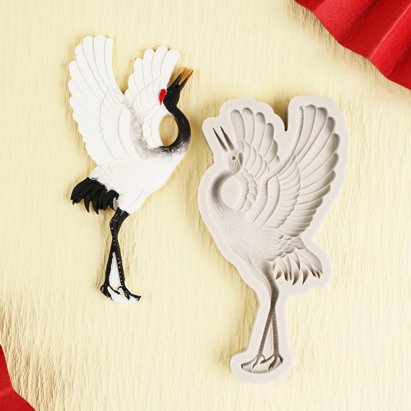 Grúa voladora molde de silicona DIY epoxi animal colgante grúa aromaterapia adornos pastel chocolate Decoración