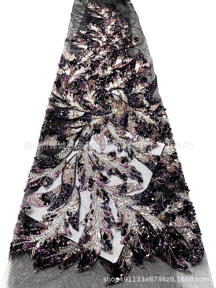 Fábrica directa industria pesada 6 tipos de tela bordada de cuentas de lujo vestido de boda cintura cola de pescado pequeña tela de cola image 13