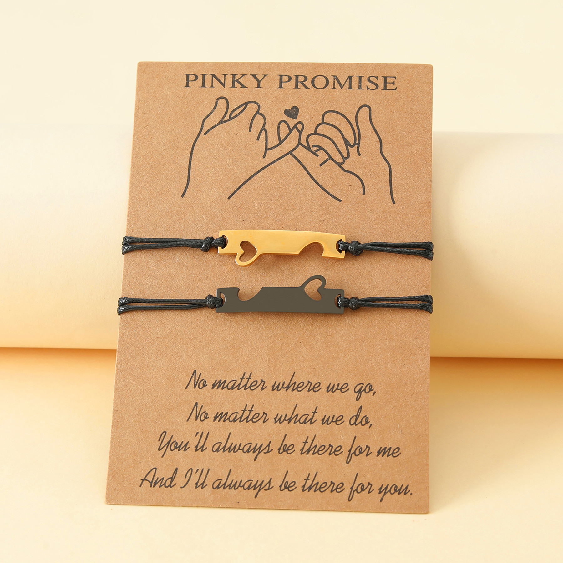 1 Piece Fashion Heart Shape Stainless Steel Wax Line Handmade Unisex Bracelets display picture 5