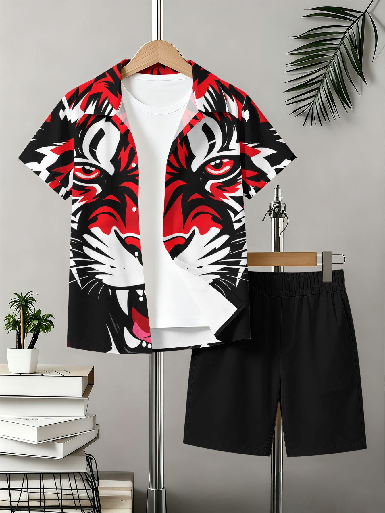 Boys Shirt And Shorts Set With 3d Pattern For Summer Style_voghion.com