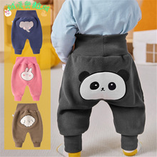 大屁屁加绒裤女宝宝男秋冬婴儿裤大PP屁股加厚护肚裤儿童裤子可爱