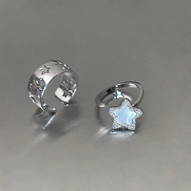 Vintage Style Star Ring For Women Niche Design Open Adjustable_voghion.com