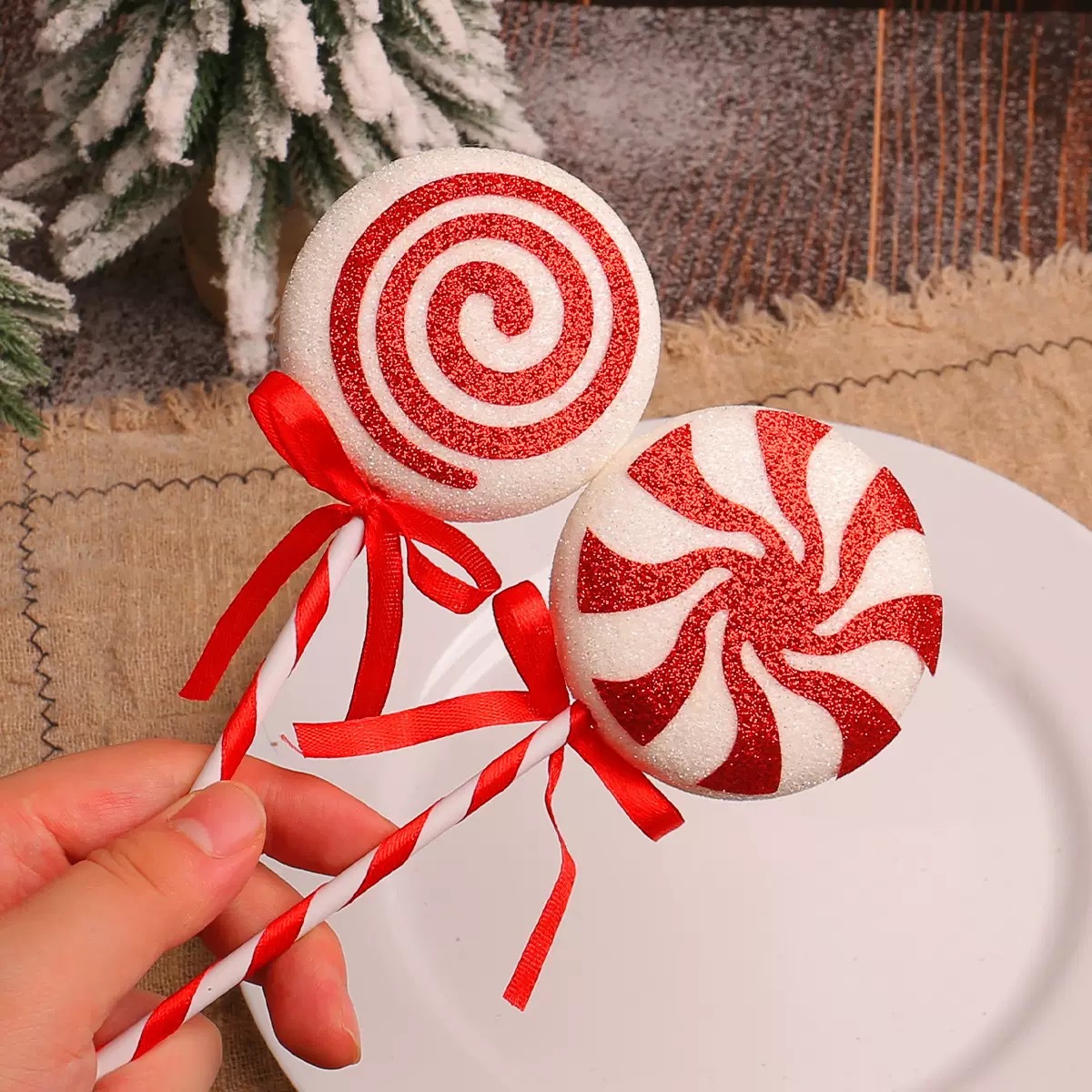 New Colorfulful Christmas Lollipop Decoration Creative Holiday Lollipop Christmas Tree Decoration Props