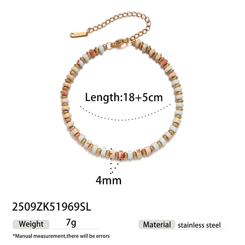 Tina Europa y los Estados Unidos lujo ligero transfronterizo piedra natural pulsera de cuentas nicho retro caída 18k joyas pulsera de oro al por mayor