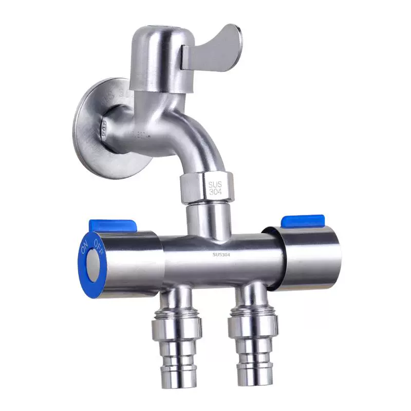 304 stainless steel dual -control corner valve one in two outlets and three links, water valves, water faucet, one -divide water heater with switch