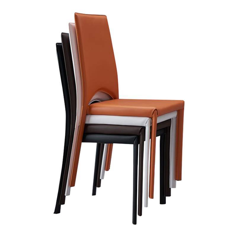 设计师椅子靠背椅现代简约马鞍皮餐椅轻奢舒适餐厅餐厅吃饭椅