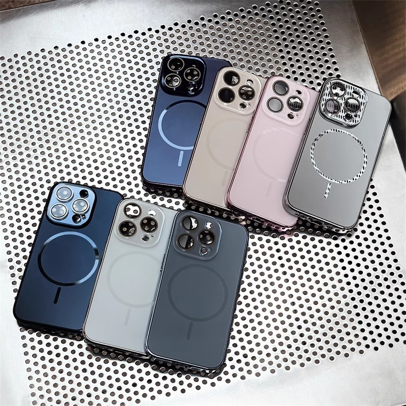iPhone17promax用ケース、AGナノマット仕上げ、細い円形磁気吸着、電気メッキ、Apple16保護ケース15対応|undefined