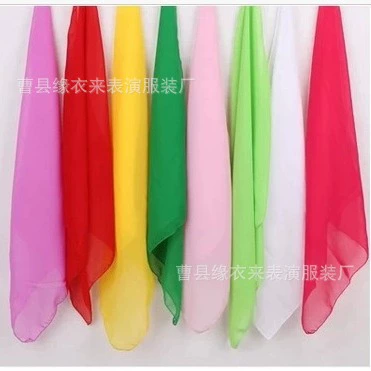 Многоцветная пряжа для классических танцев Шифоновый шелковый шарф Шарф Бросающая пряжа Носовой платок Yangko Performance Платок для квадратных танцев Носовой платок Hanfu