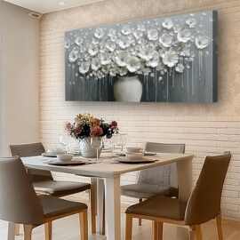 白色花瓶图片印刷帆布墙壁艺术客厅餐厅办公室书房卧室装饰印刷品