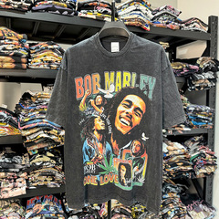 Cross-border Bob Morley Bob Morley Print T-shirt American Vintage Washed Loose Casual Short Sleeve Ins