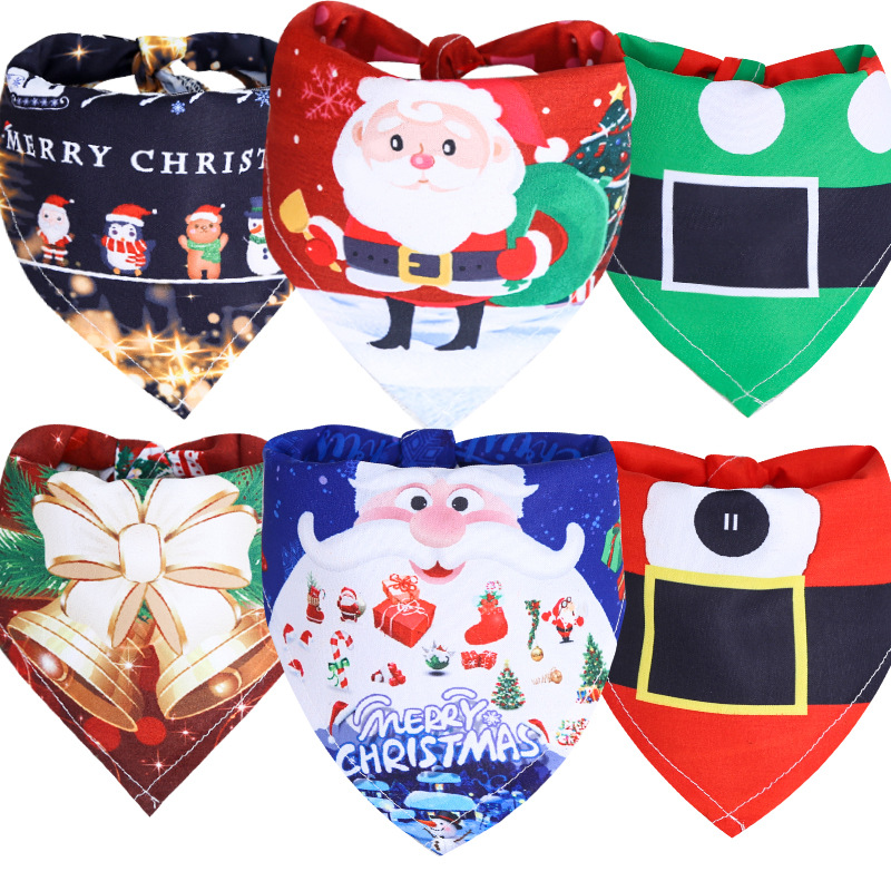 Pañuelo triangular navideño para perros y gatos, suministros para mascotas para perros pequeños, medianos y grandes, bufanda para gatos con decoración para perros para todas las estaciones.