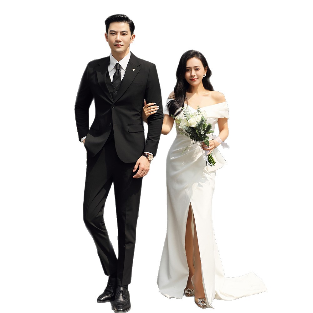新郎用ウェディングスーツ メンズ 韓国風 スリムフィット フォーマルスーツ ビジネススーツ 洋装 スリーピーススーツ
