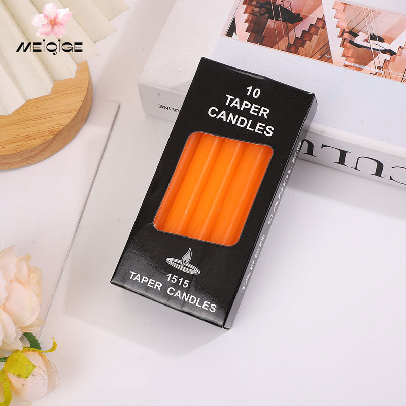 10本/箱入り長竿キャンドルカラーキャンドル夕食レストラン円柱キャンドル緊急停電家庭用照明|undefined
