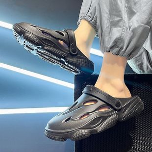 Croc Shoes Men's Summer Outer Wear Non-Slip Toe-Toe Slippers Driving Sports Leisure Beach Coconut Sandals
