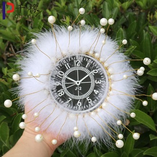 Car interior pearl car anti-slip mat center console decoration crown instrument panel cute feather car ornaments women