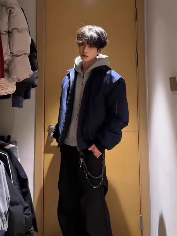 复古美式飞行员夹克男潮痞帅cleanfit翻领工装棒球服百搭情侣外套|undefined
