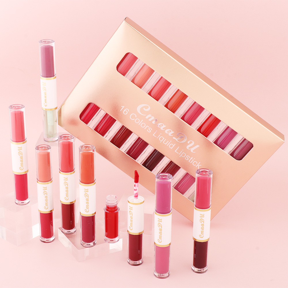 Check it out! Link Disclaimer - For export only :CmaaDu 8-piece Double-headed Long-lasting Lip gloss undefined