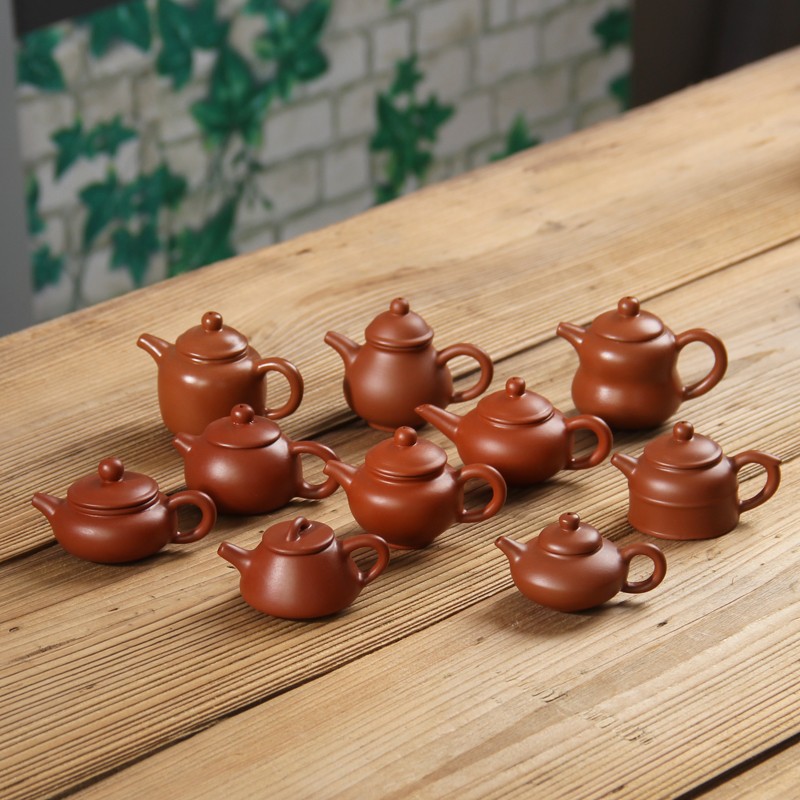宜兴紫砂茶宠摆件精品可养迷你小茶壶茶玩手把件博古架装饰品